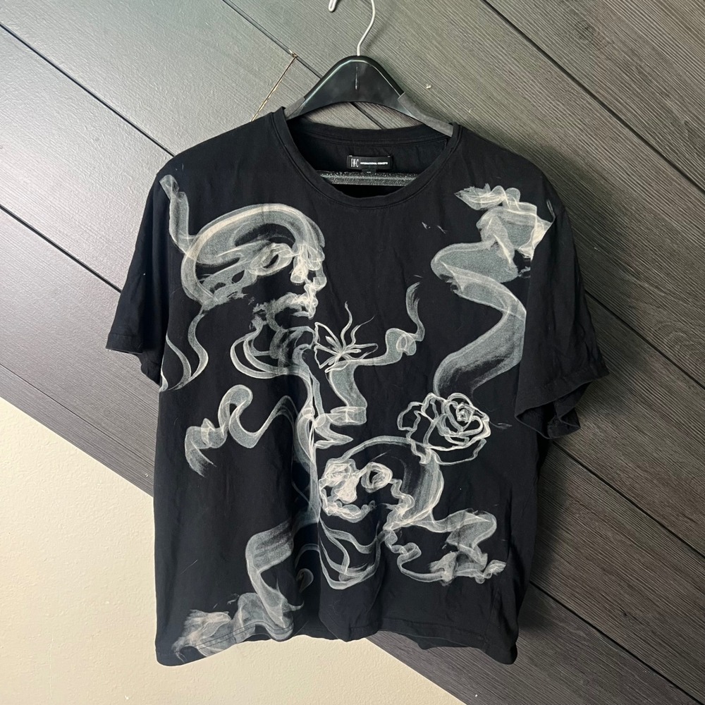 INC International Concepts Women's Abstract Smoke Graphic‎ T-Shirt XXL Cotton